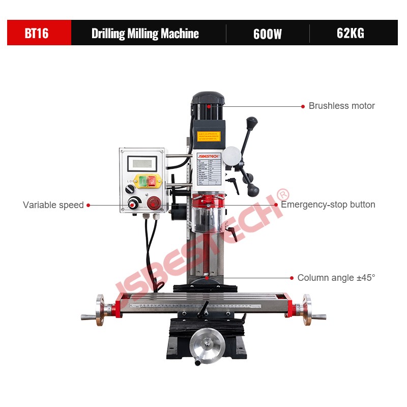 BT16 Mini bench drilling milling machine with big table size