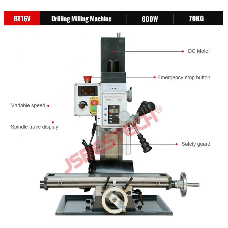 BT16V Electric motor bench drill milling machine for sale