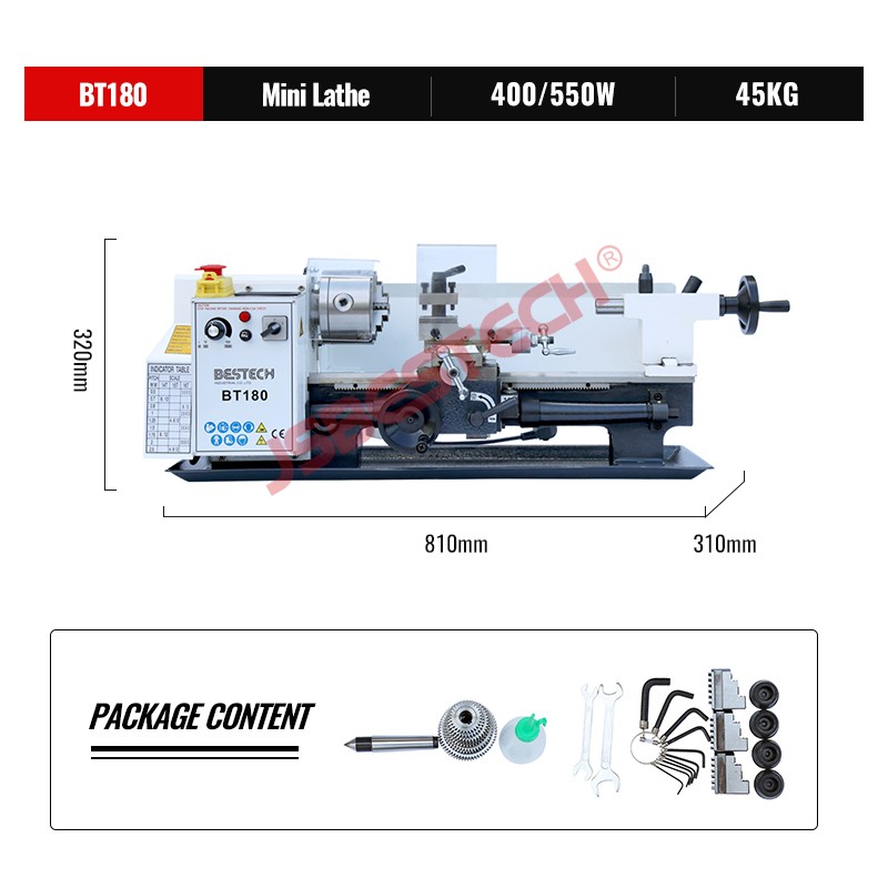 BT180 Mini hobby metal lathe machine