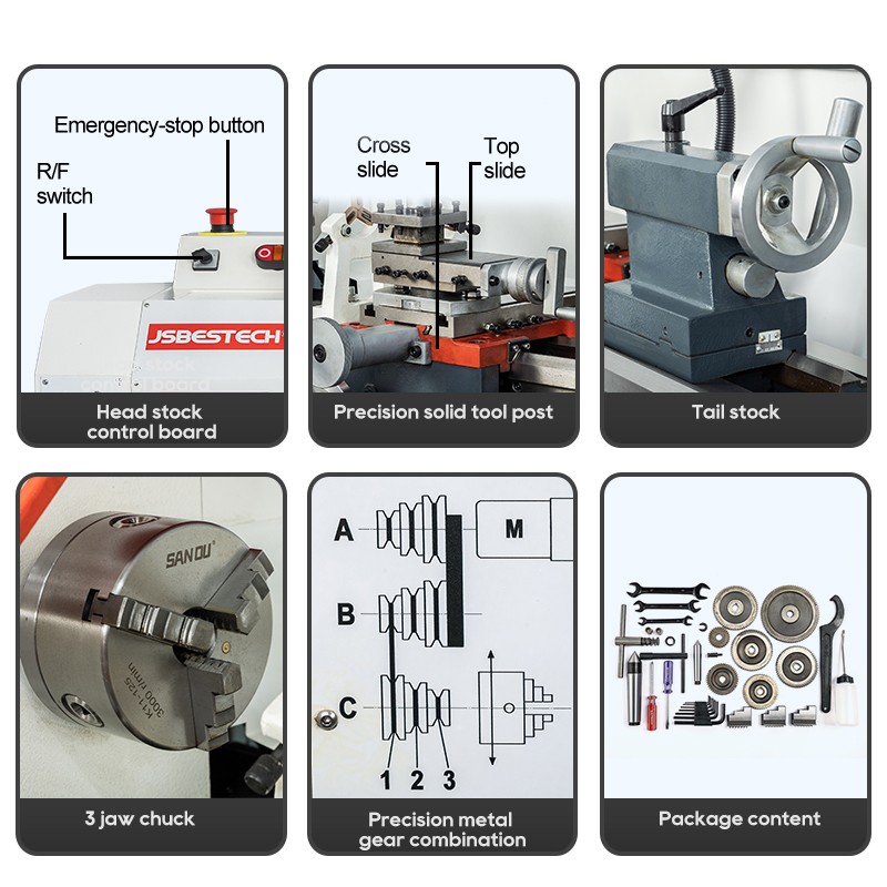 BT280 Variable speed precision bench metal lathe machine for sale