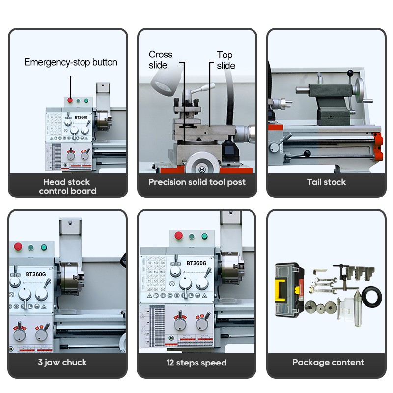 BT280GF Bench 8 Step Belt Speed Lathe Machine