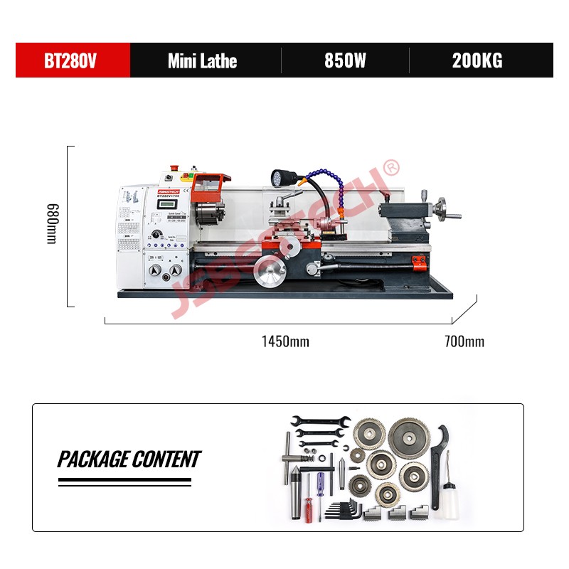 BT280V 850W mini bench lathe machine metal