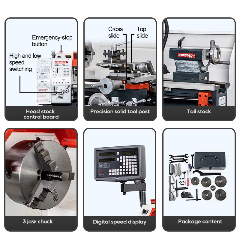 BT290 700mm center machine torno horizontal torno manual
