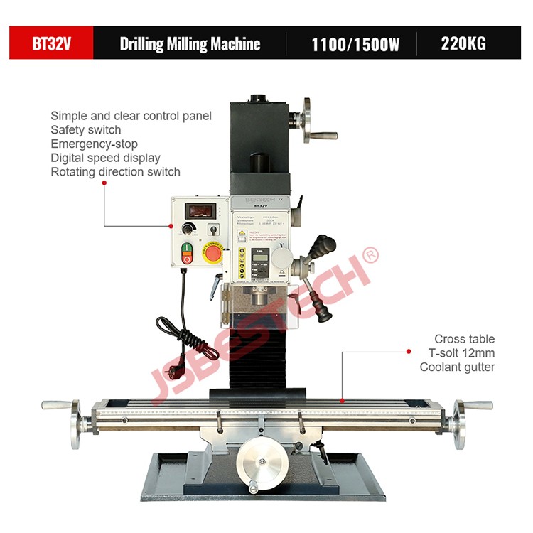 BT32V Belt driven taiwan milling machine with special price