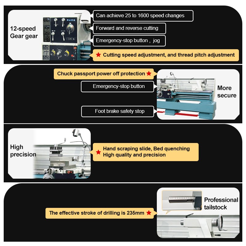 BT660 1000mm distance between centers lathe machine