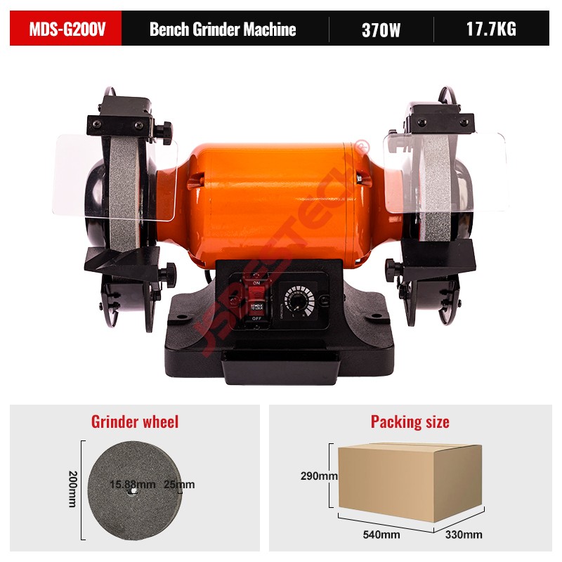 High Quality 370W bench grinder  variable speed with heavy cast iron base