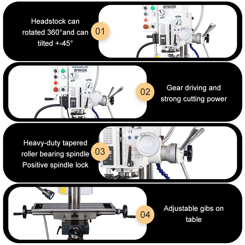 JSBESTECH Company BFM45K Drilling Milling Machine