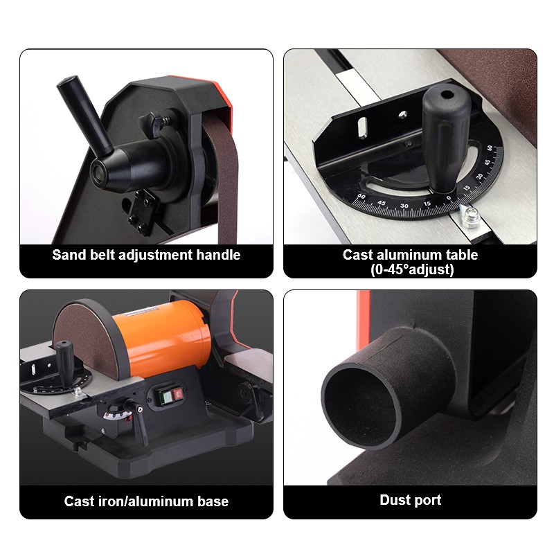 MD1801 Easy accessibility hand grinding machine disc and belt sander for Wood Process