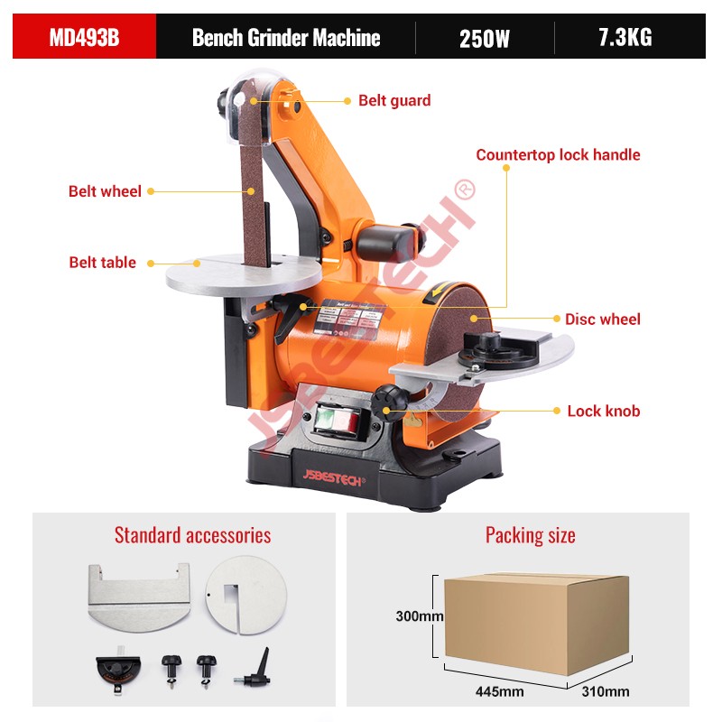 MD493B Heavy duty CE standard cast aluminum base belt disc woodworking sander